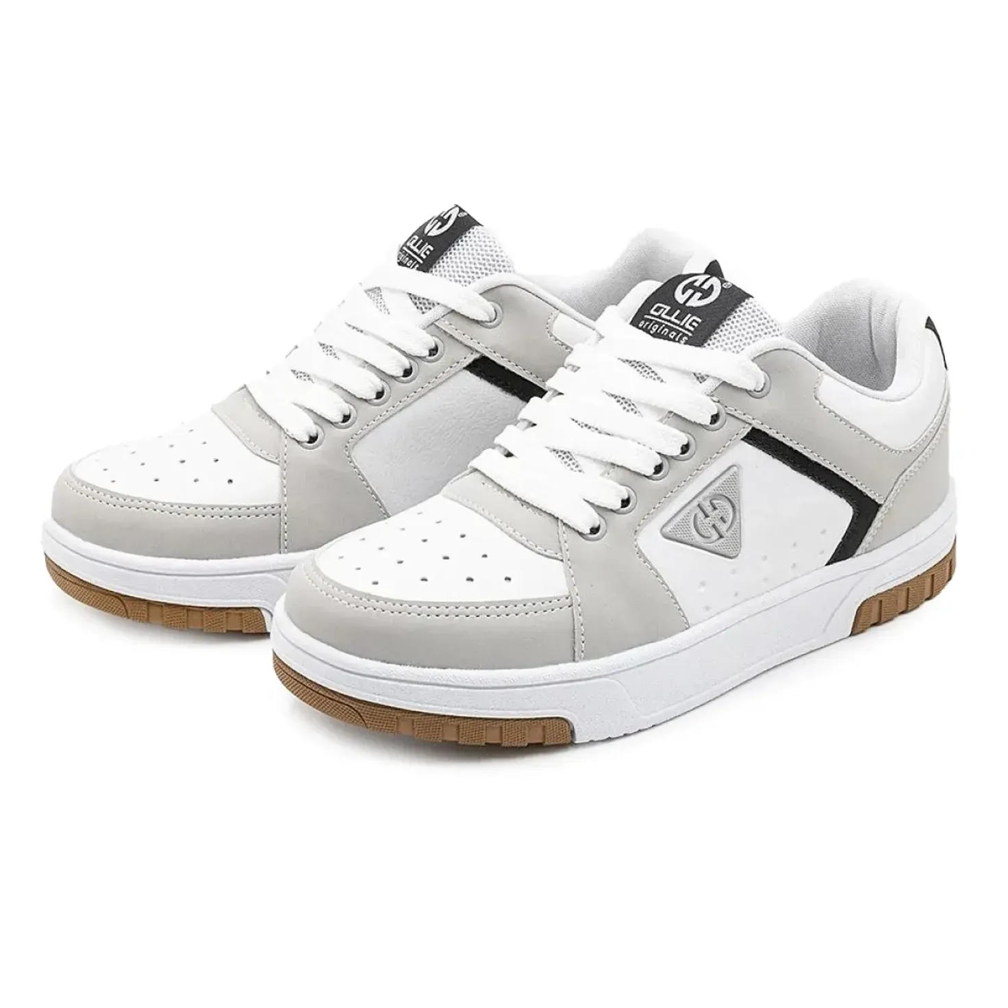 Tênis casual masculino Ollie Volt 2 branco em vista lateral para ajuste e conforto